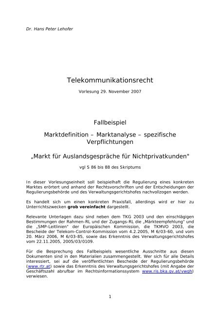 Fallbeispiel für WU-Vorlesung - Rechtsfragen der elektronischen ...