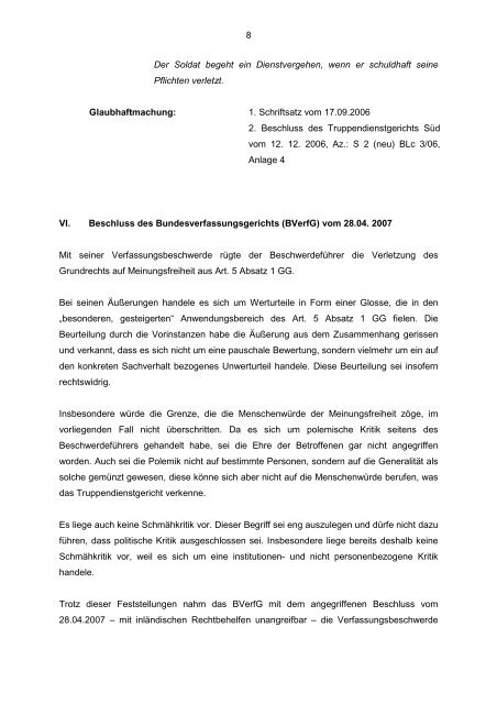 Beschwerde an den EGMR