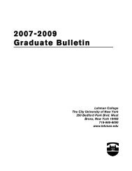2007-2009 Graduate Bulletin (Updated as of ... - Lehman College