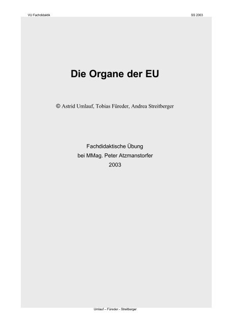 Die Organe der EU - lehrer