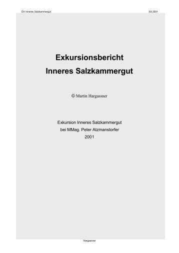 Exkurision Inneres Salzkammergut - Lehrer