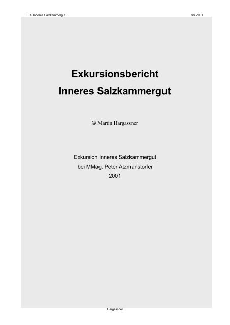 Exkurision Inneres Salzkammergut - Lehrer