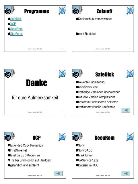 Möglichkeiten Table of Content Doc.Loc. Verschlüsselung ... - lehrer