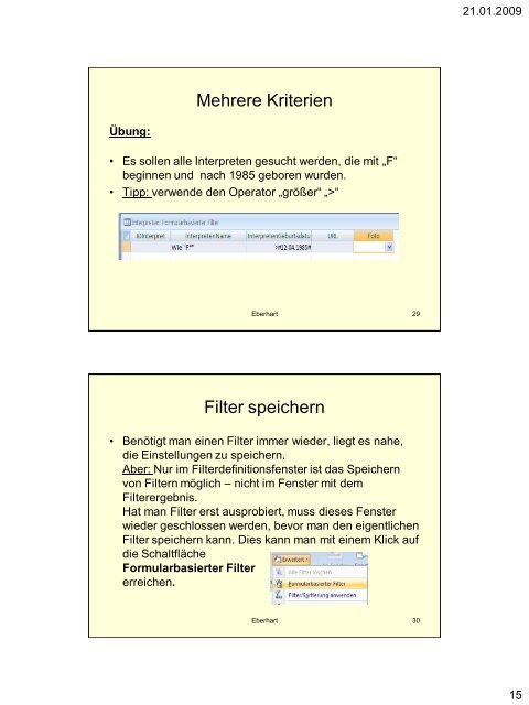 Access Tabellen verwenden - Lehrer