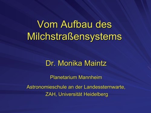 Vom Aufbau des Milchstraßensystems