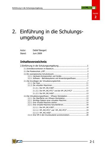 2. Einführung in die Schulungs- umgebung