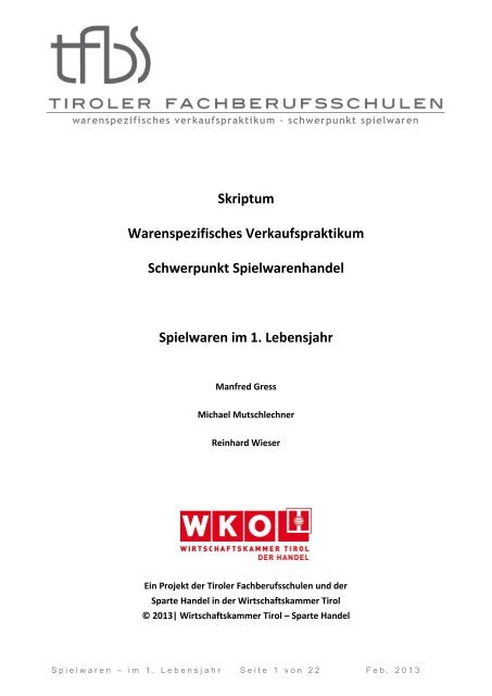 Spielwaren im 1. Lebensjahr