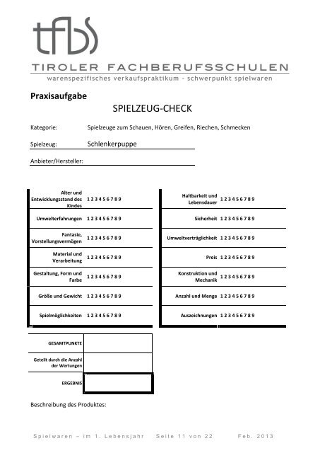 Spielwaren im 1. Lebensjahr