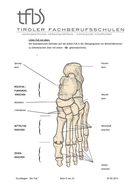 Warenspezifisches Verkaufspraktikum Schwerpunkt Schuhhandel ...