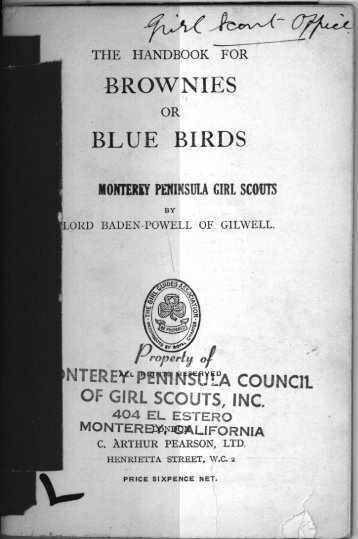 Handbook for Brownies or Bluebirds