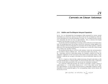 Ch.21: Currents on Linear Antennas