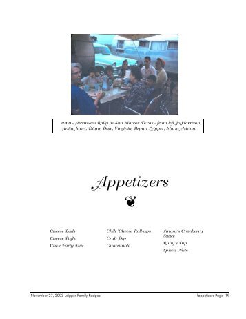 PDF version of recipe book chapter - Appetizers