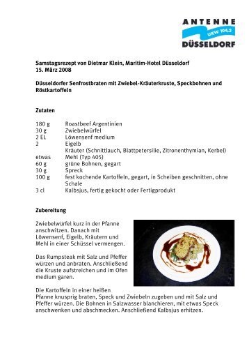 Düsseldorfer Senfrostbraten mit Zwiebel ... - Antenne Düsseldorf