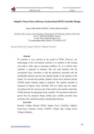 Adaptive Neuro-Fuzzy Inference System based DVR Controller Design