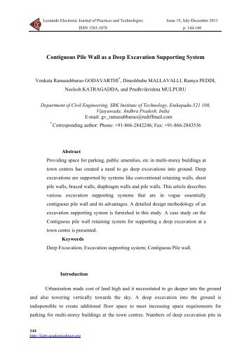 Contiguous Pile Wall as a Deep Excavation Supporting System