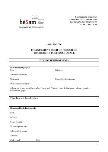 fiche de renseignements permettant la saisie pour formuler une ...