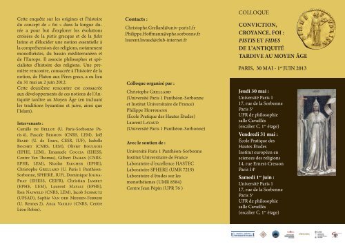 Flyer - Laboratoire d'Etudes sur les Monothéismes - CNRS