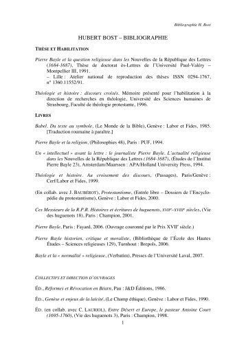 Bibliographie H.Bost (LEM) - CNRS