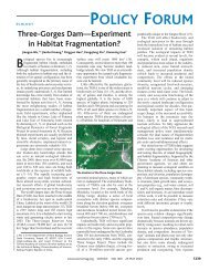 Three-Gorges Dam?Experiment in Habitat Fragmentation?