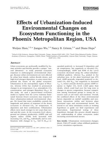 Effects of Urbanization-Induced Environmental Changes on ...
