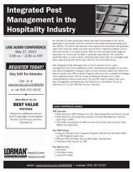 Integrated Pest Management in the Hospitality Industry