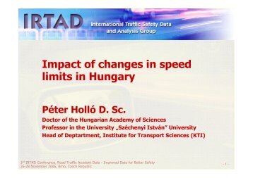 Impacts of changes in speed limits in Hungary HOLLO