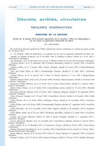 Journal officiel de la République française - N° 56 du 7 mars 2013