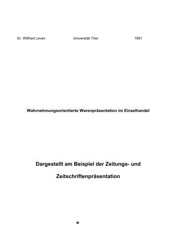 Dargestellt am Beispiel der Zeitungs- und Zeitschriftenpräsentation