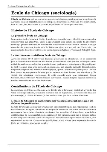 École de Chicago (sociologie)