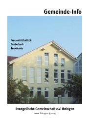 Gemeinde-Info - Evangelische Gemeinschaft Ihringen eV