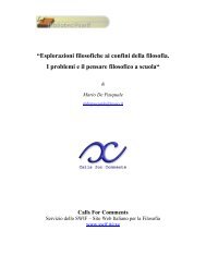 “Esplorazioni filosofiche ai confini della filosofia. I problemi e il ... - Swif