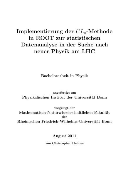 Implementierung der CLs-Methode in ROOT zur statistischen ...