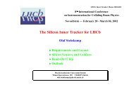 The Silicon Inner Tracker for LHCb - LHCb - CERN