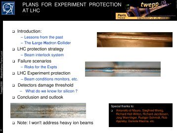 PLANS FOR EXPERIMENT PROTECTION AT LHC - LHCb - Cern