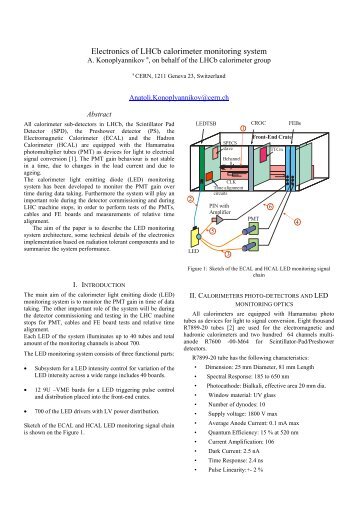 Electronics of LHCb calorimeter monitoring system - LHCb - Cern