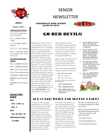 SENIOR NEWSLETTER - Loganville High School