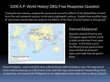 2006 A.P. World History DBQ Free Response Question