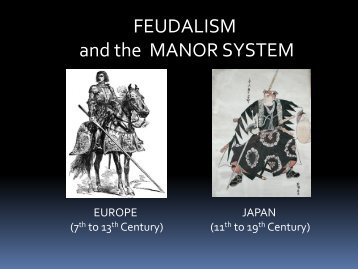 FEUDALISM and the MANOR SYSTEM