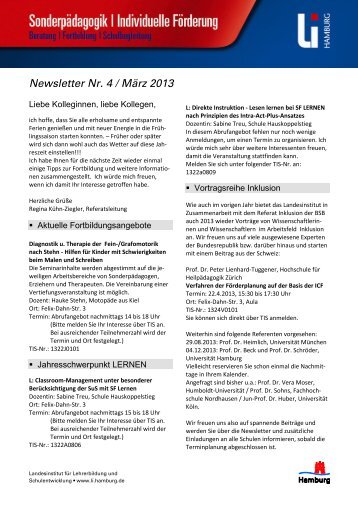 Newsletter Nr. 4 / März 2013 - Landesinstitut für Lehrerbildung und ...