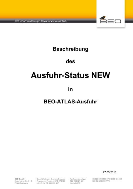 Ausfuhr-Status NEW