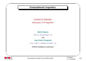 formal grammars - Artificial Intelligence Laboratory - EPFL