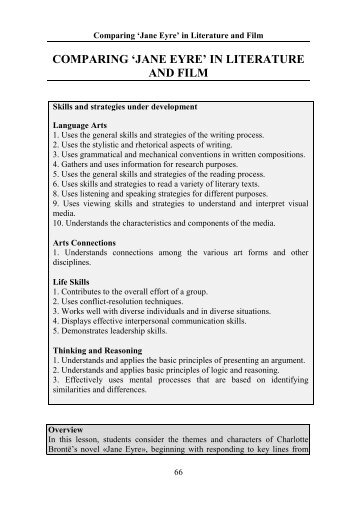 COMPARING 'JANE EYRE' IN LITERATURE AND FILM