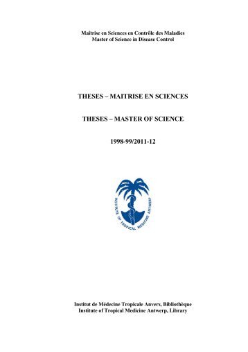 master of science 1998-99/2011-12 - itg library