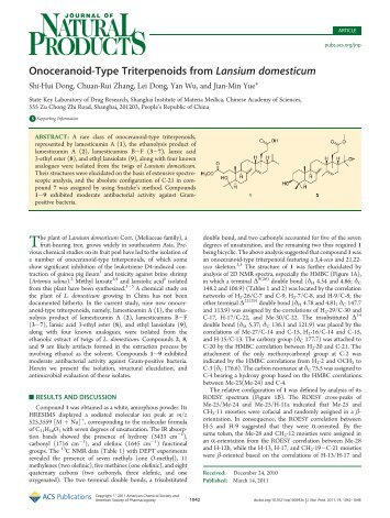 Onoceranoid-Type Triterpenoids from Lansium domesticum