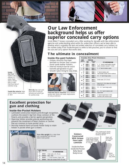 Uncle Mike S Tactical Kydex Open Top Hip Holster Size Chart