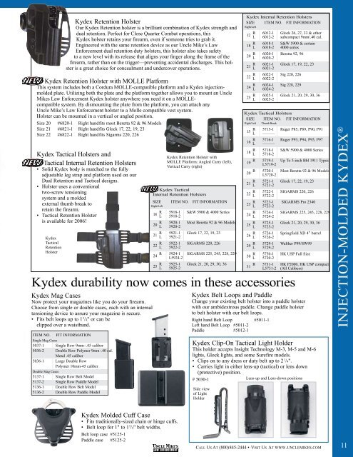 Uncle Mike S Tactical Kydex Open Top Hip Holster Size Chart