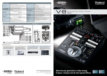 Meet the next generation in video mixing. 8 Inputs, 3 ... - Roland