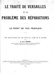 LE TRAITÉ DE VERSAILLES PROBLÈME DES RÉPARATIONS