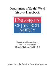 Department of Social Work Student Handbook - College of Liberal ...