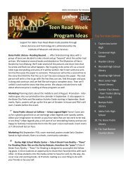 Teen Read Week Program Ideas - Idaho Commission for Libraries